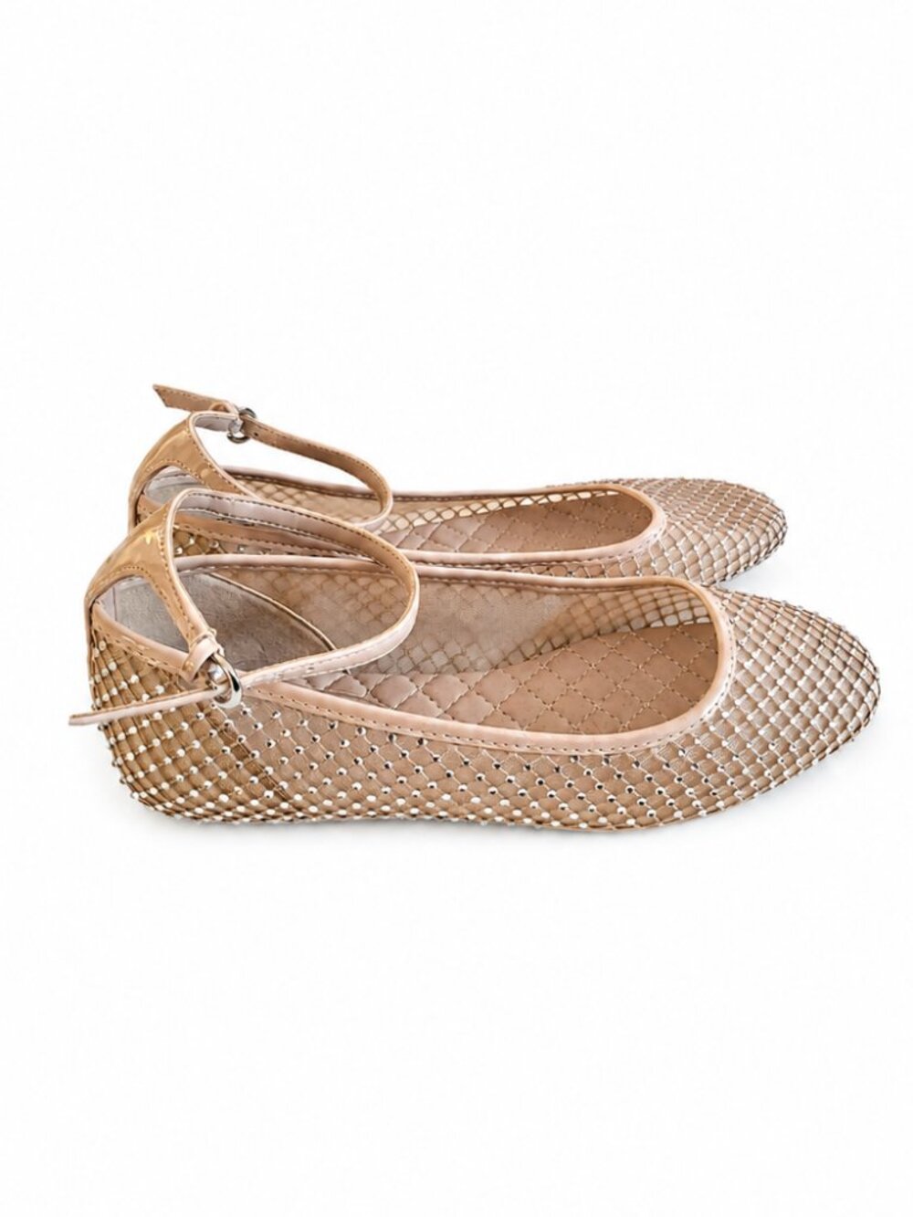 Mix No. 6 Belleena Sparkling Beige Mesh Flats 8.5 NIB